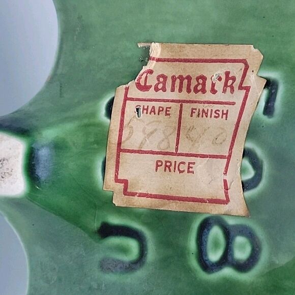 CAMARK -Calla Lily Leaf Green 10" Pottery Vase -1940s Mid Century Modern MCM - Picture 8 of 13